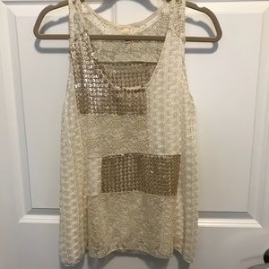 Tiny for Anthropologie lace and sequence blouse